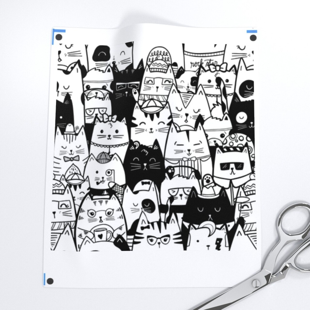 Black Cats White Rescue Cats Kids Kittens Cat Cute Funny Custom Removable Wallpaper by Spoonflower Peel & Stick Wallpaper 2FT Wide